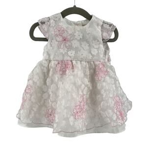 George Pink and White Ruffle Dress- 6-9M